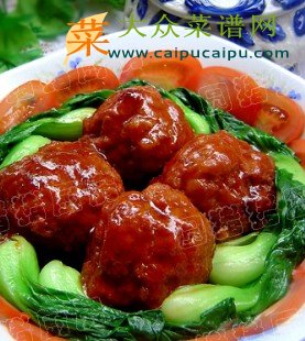 双肉红烧狮子头