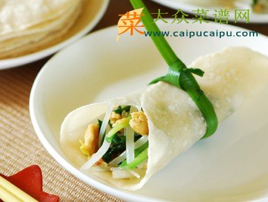 烤鸭饼卷合菜