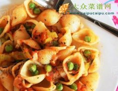 炒贝壳意面