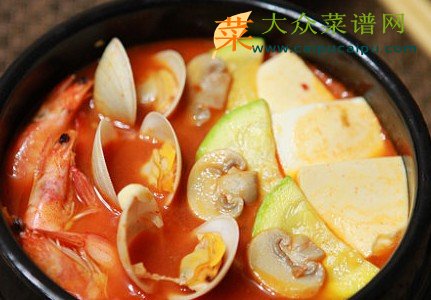 韩式泡菜海鲜锅