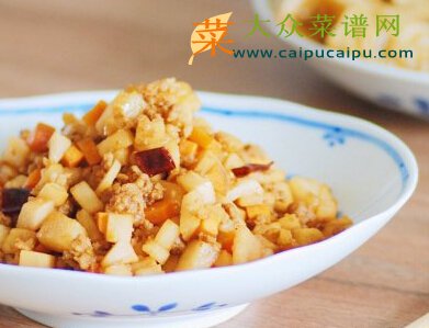 泡萝卜丁辣炒肉末